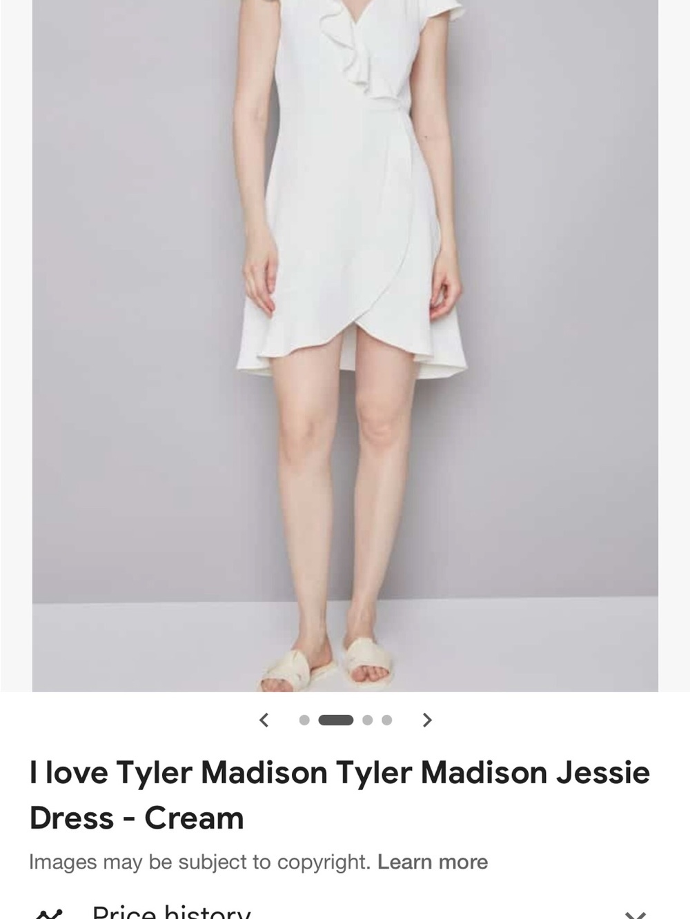 Cream Ruffle Wrap Mini Dress